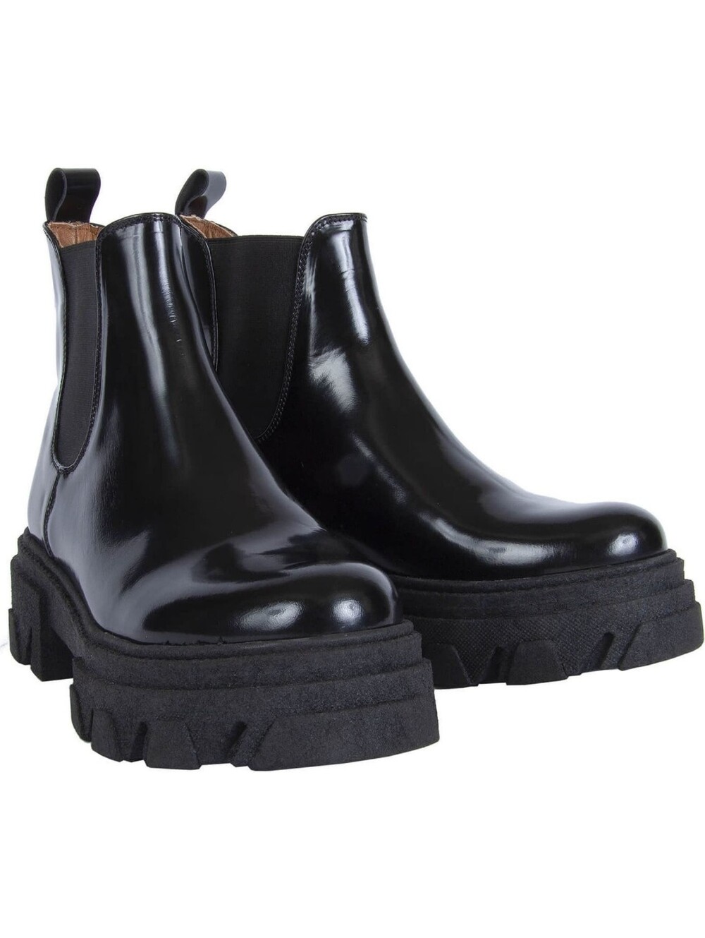 Urbnkicks Women's Platform Chelsea Shinny Black Boots Size 8.5 M